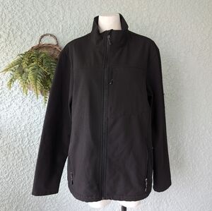 Swiss‎ Tech Soft Shell Men's Black Jacket Bull Zip Size L